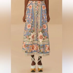 Farm Rio NWT Superbloom Tapestry Buttoned Maxi Skirt - Size S